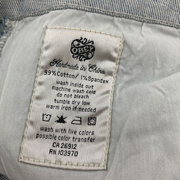 Obey Jeans Womens 31 Acid Wash Debbie Fit Low Waist Skinny Leg Zipper Pockets - Picture 12 of 14